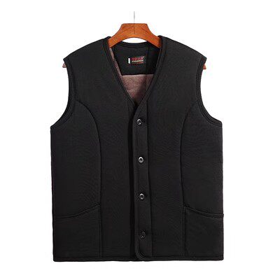 Winter middle-aged and elderly men's velvet thickened vest and cotton-padded jacket