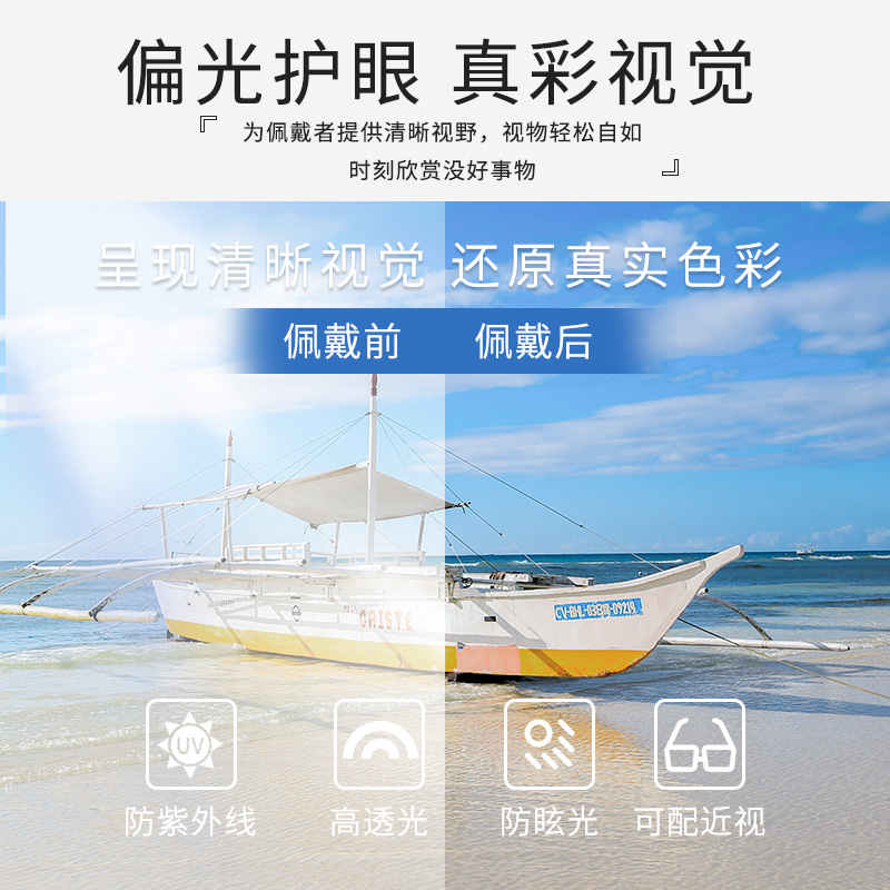 佐野一郎眼镜旗舰店新款偏光太阳眼镜女近视墨镜男士潮飞行员蛤蟆镜开车司机专用2