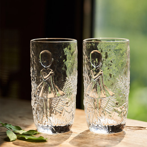 稀奇艺术《仲夏玻璃对杯》水波纹杯壁家用日式水杯果汁咖啡杯 - 图3