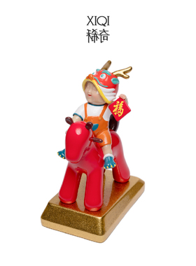 稀奇艺术马上兴龙装饰摆件