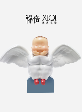 稀奇艺术《天使比比》天使摆件生日礼物桌面客厅玄关雕塑艺术礼物