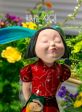 稀奇艺术向京作品《我看到了幸福梦想毕加索》高档轻奢雕塑新婚礼