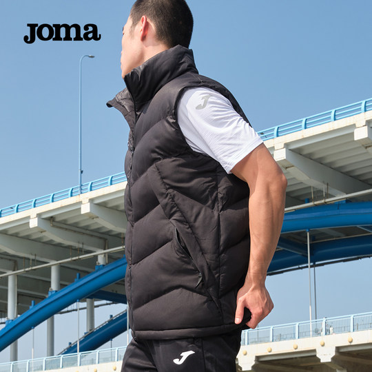 Joma男棉马甲秋冬儿童防风保暖红色立领运动外套足球训练背心坎肩