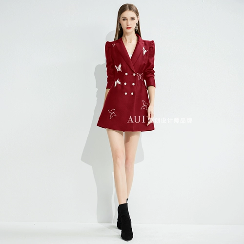 Осенний бордовый пиджак классического кроя, подходит для подростков, коллекция 2023