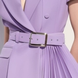 AUI Сиреневый дизайнерский летний пиджак классического кроя, платье, летняя приталенная юбка в складку, тренд сезона