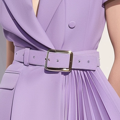 AUI Сиреневый дизайнерский летний пиджак классического кроя, платье, летняя приталенная юбка в складку, тренд сезона