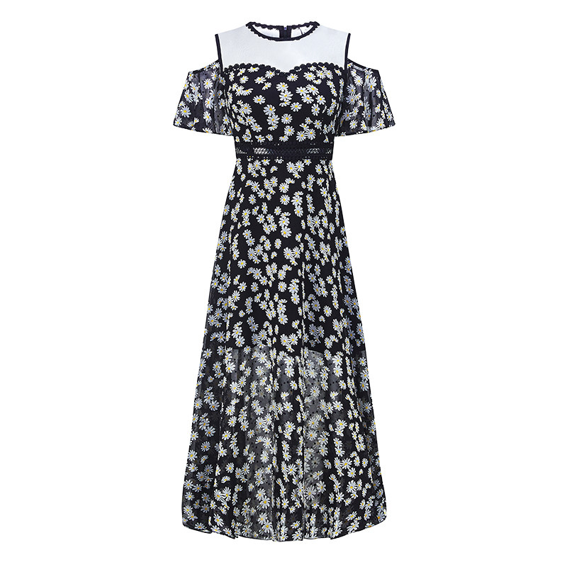 aui小雏菊女夏2020新款长款碎花裙 aui连衣裙