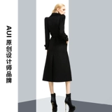 Элитное модное шерстяное пальто, зимняя длинная куртка, свободный крой, средней длины