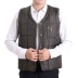 Mùa thu và mùa đông nam trung niên cotton vest kích thước lớn người già cotton vest vai nam dày cotton ấm áp cha - Áo vest cotton