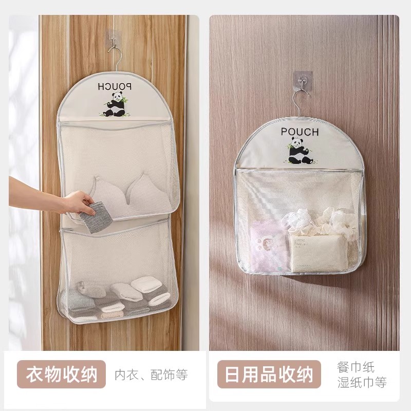 袜子收纳神器宿舍衣柜内衣内裤挂袋悬挂式网兜床头床边整理置物袋-图3