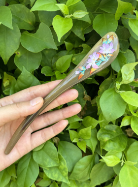 悦木坊原创手工天然牛角发簪盘发头饰高级感气质简约现代
