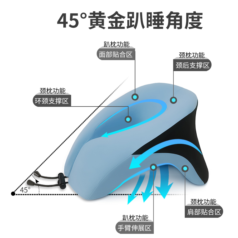 午睡枕头U型枕办公室趴睡枕学生趴着桌睡觉神器午觉趴趴枕午休枕-图0