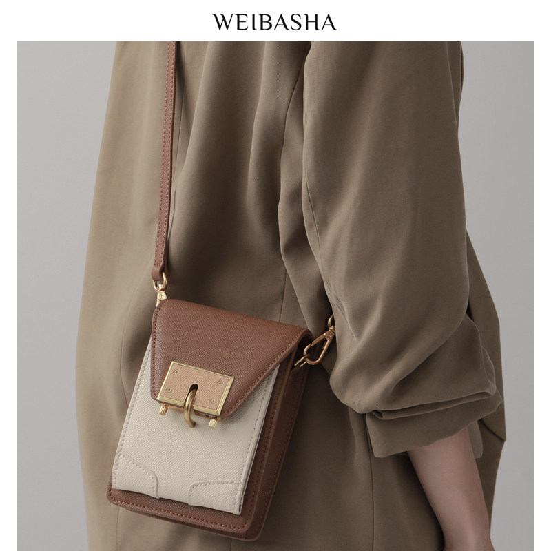 真皮手机包小方包2020新款迷你包包 微芭莎女士包袋