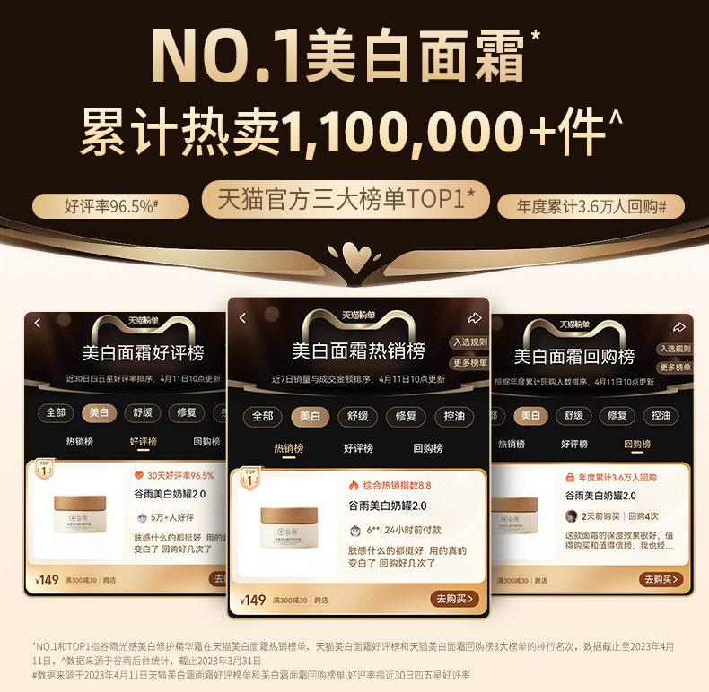 谷雨美白奶罐补水保湿滋润祛斑霜 谷雨乳液/面霜