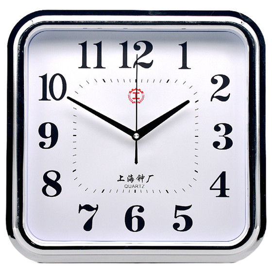 Shanghai Clock Factory 14-inch silent large wall clock living room office modern simple quartz clock wall hanging watch clock