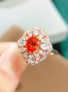 新款，纯天然红蓝宝戒指出货，超粉嫩晶体通透，5A级宝石