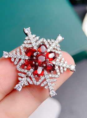 新款银镀金胸针吊坠奢华雪花款式镶嵌圆3*4mm银托DIY