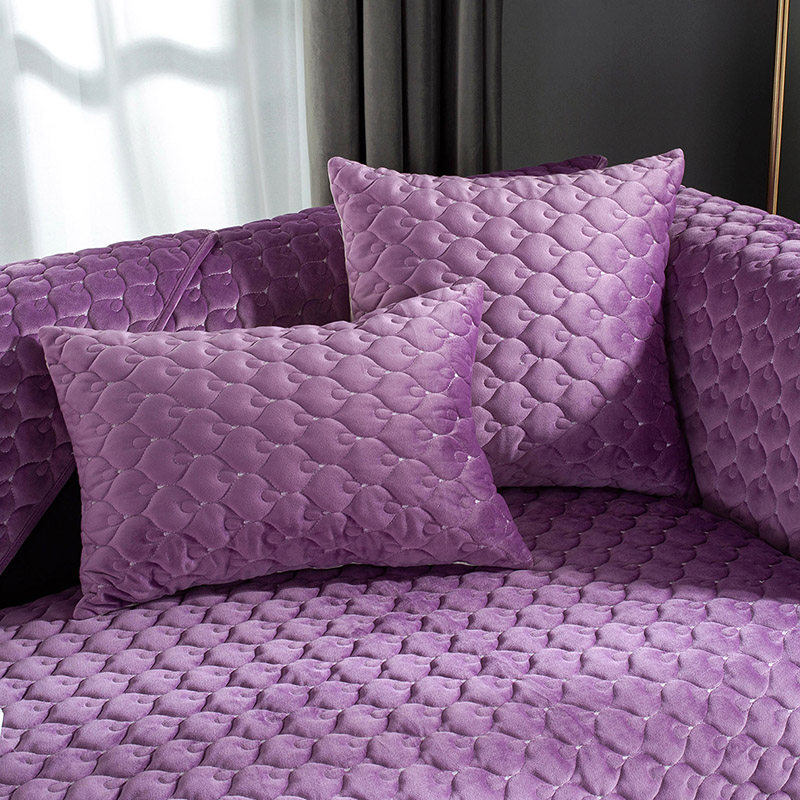 紫色高档沙发垫冬季防滑毛绒加厚2025新款保暖沙发套罩巾全包定做,淘宝优惠券,粉丝福利购,淘宝优惠卷
