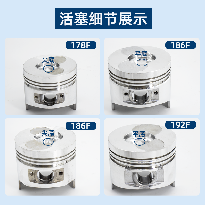 风冷柴油发电机配件178F186F188F192FA环柴油机微耕机活塞/活塞环 - 图2