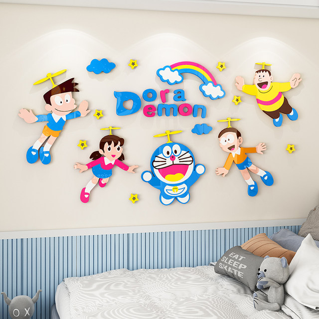 Doraemon 3D three-dimensional children's room sticker painting