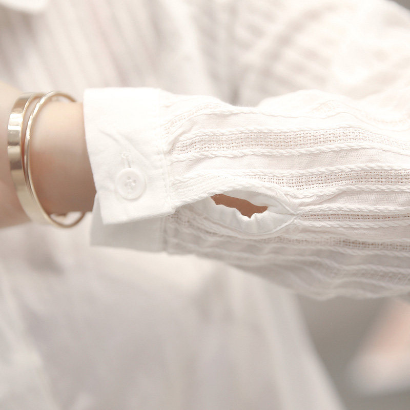 2020秋冬装纯棉白衬衫女长袖打底衫 初影衬衫