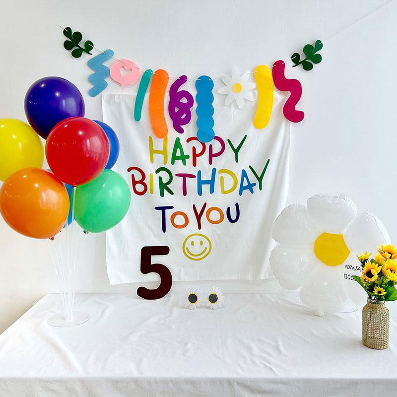 韩国网红小雏菊花铝膜气球鸡蛋花生日派对布置装饰户外拍照太阳花