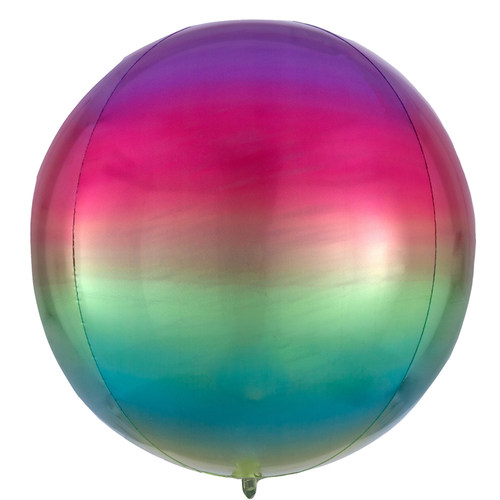 进口4d渐变色魔法球四面立体圆形幻彩彩虹色生日柜台装饰铝箔气球 - 图3