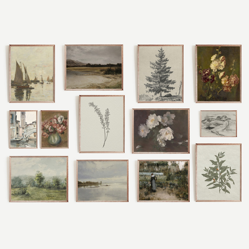 法式复古乡村田园组合装饰画画芯北欧艺术风景素描静物南法风挂画,淘宝优惠券,粉丝福利购,淘宝优惠卷