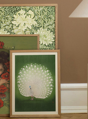 家庭画廊清新系列法式复古艺术装饰画画芯北欧浪漫护目绿色挂画心