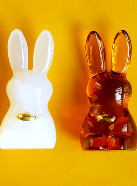 招财兔创意礼品玻心璃语琉璃招财