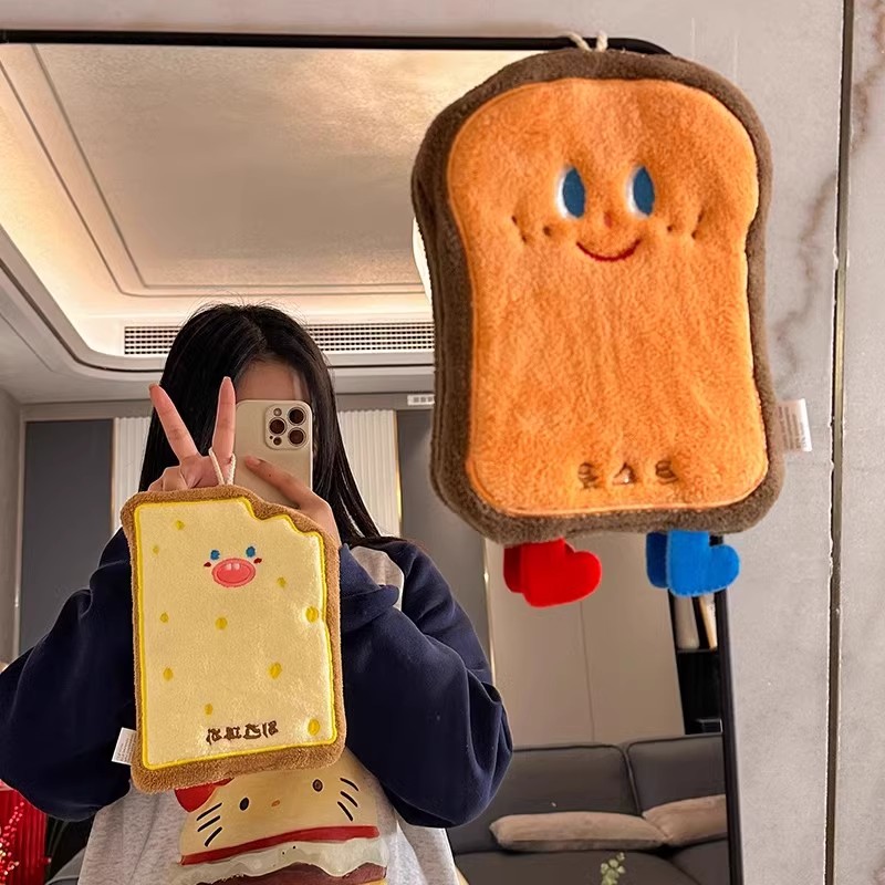 可爱擦手巾挂式吸水加厚卫生间卡通擦手帕毛巾洗手小方巾厨房抹布 - 图0
