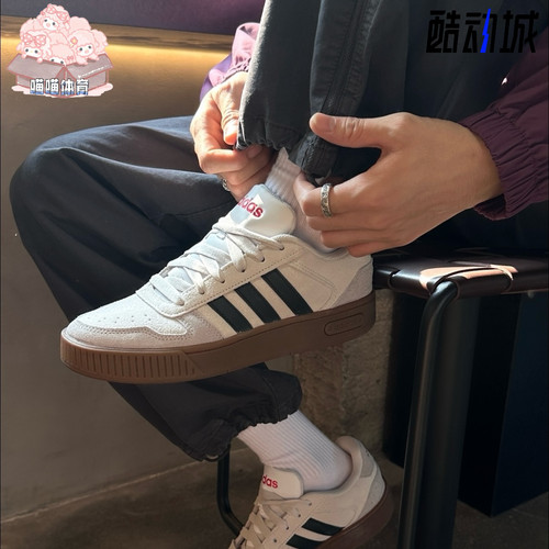 adidas neo D-PAD 美高风休闲复古百搭低帮 板鞋 男女同款 灰色 - 图1