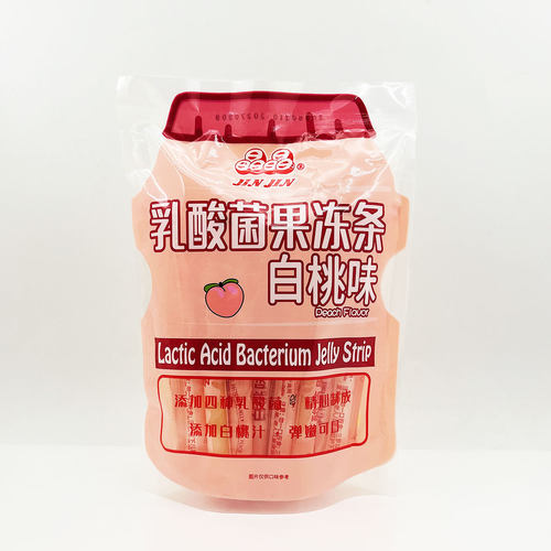 晶晶乳酸菌果冻条白桃味390g果味布丁独立装休闲进口零食 - 图2