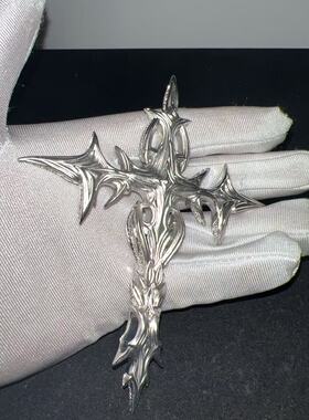 DestoryLonely同款满钻倒逆十字架百搭嘻哈说唱歌手吊坠