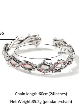 BLITZ BOY 铜镀金 珐琅荆棘手环嘻哈饰品百搭款开口手环