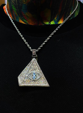 欧美嘻哈珠宝 Metro Boomin同款全视之眼金字塔吊坠