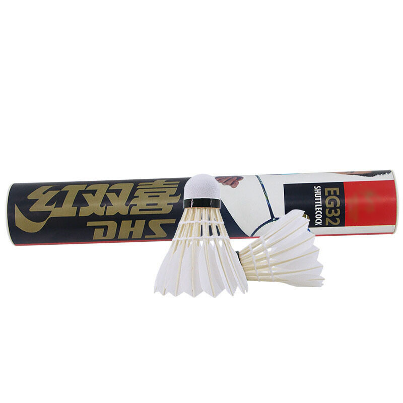 红双喜dhs羽毛球耐打训练复合软木eg32训练比赛球12只装