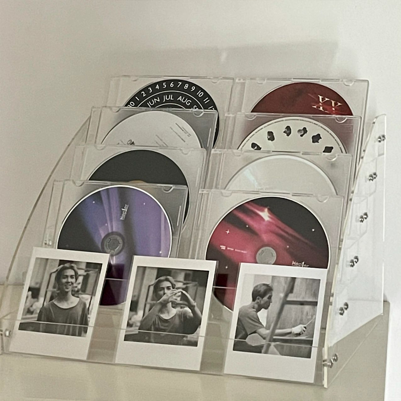 cd收纳盒专辑漫画光碟dvd整理箱碟片保护收藏架创意阶梯展示架子 - 图0