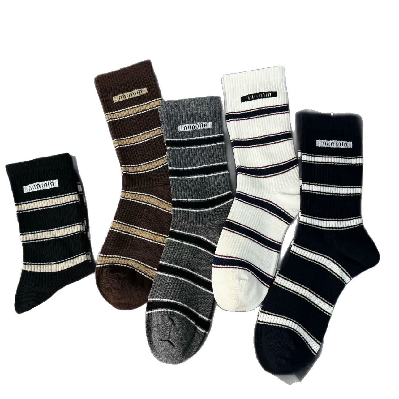 韩国袜子女2025秋季新款学院风中筒袜撞色条纹ins堆堆袜无骨长袜,淘宝优惠券,粉丝福利购,淘宝优惠卷