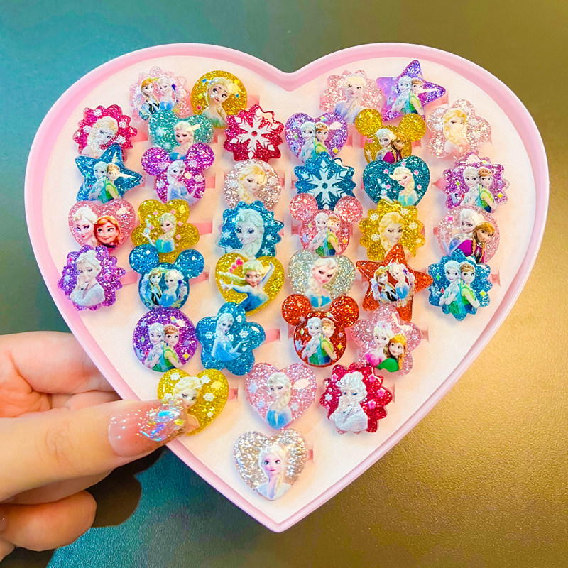 Princess Elsa cartoon ring 36 pieces box