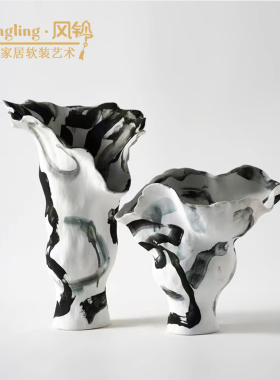 浪漫褶皱花瓶摆件酒店客厅