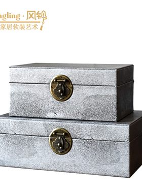 现代木质烤漆样板间炫彩环扣卧室书房售楼处桌面装饰收纳盒