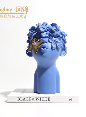 现代风格创意人物雕塑摆件样板间售楼处酒店玄关会客厅软装