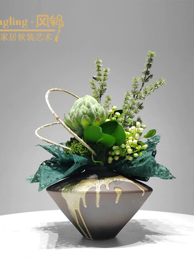 现代简约树脂花器售楼处软装