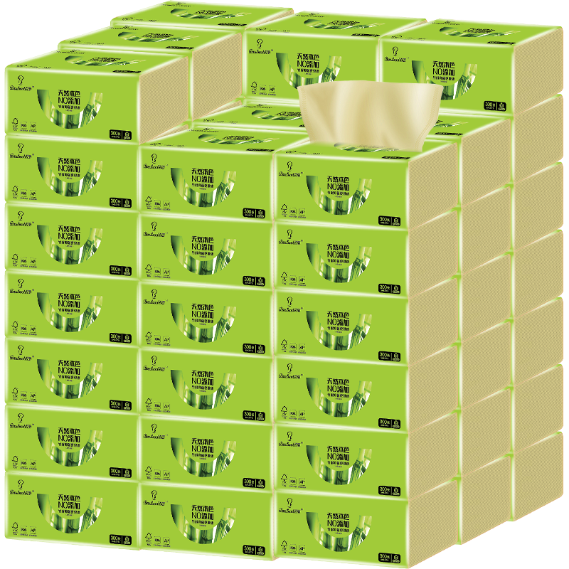 竹浆本色10包批发百丽家用卫生纸巾 百丽洗护抽纸