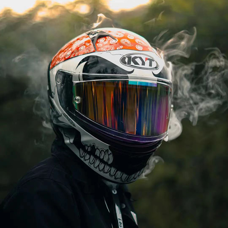 KYT全盔摩托车冬季头盔男士防雾双镜片头盔机车女奶爸盔个性四季 - 图1