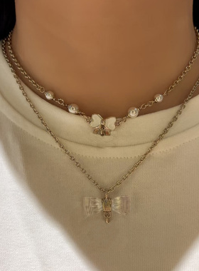 高定~甜酷风蝴蝶结项链时尚爆款