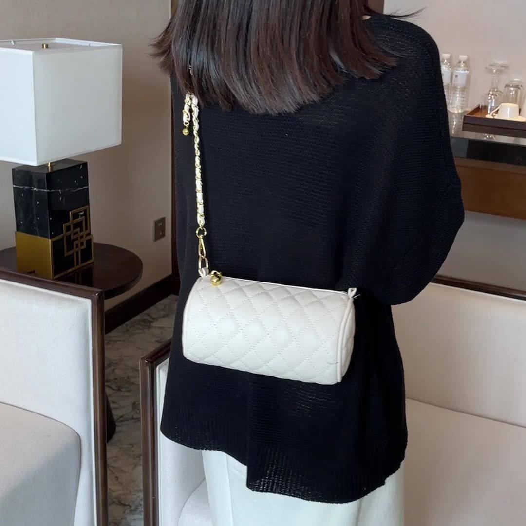 2025夏天新款菱格链条包斜挎包今年流行小众包包女网红爆款圆筒包,淘宝优惠券,粉丝福利购,淘宝优惠卷