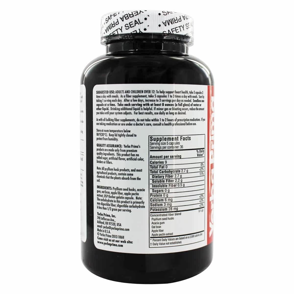 yerba prima-625-180可溶性纤维帽 LuckyVitamin海外其他膳食营养补充剂
