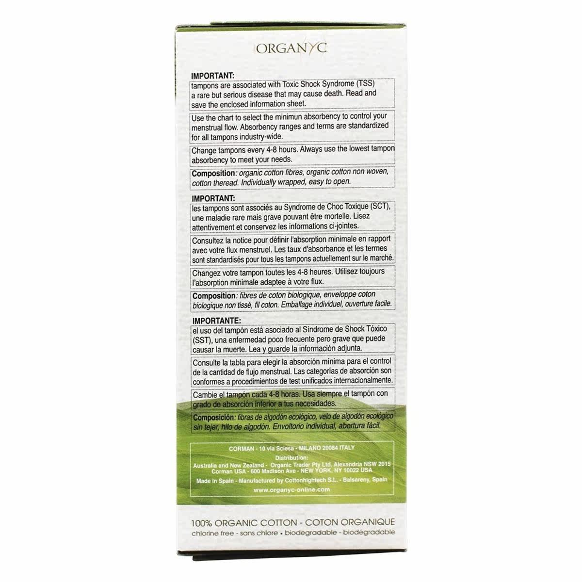 organyc-有机棉月经卫生棉条级-14 LuckyVitamin海外其他膳食营养补充剂